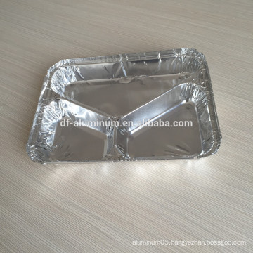 disposable divided compartment food aluminium foil containers pan with lids